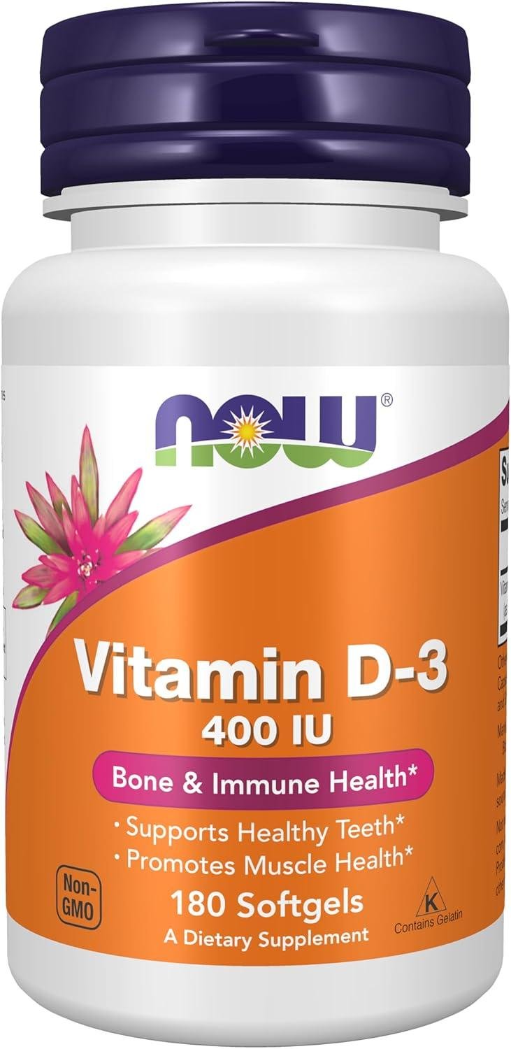 Amazon.com_ NOW Supplements, Vitamin D-3 400 IU, Strong Bones_, Structural support_, 180 Softgels _ Health & Household