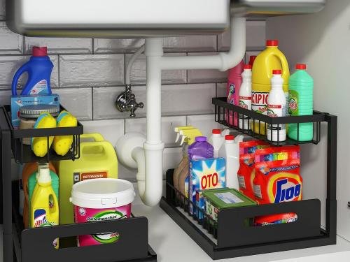 Sliding Storage Organizer for Bathroom & Kitchen Cabinets