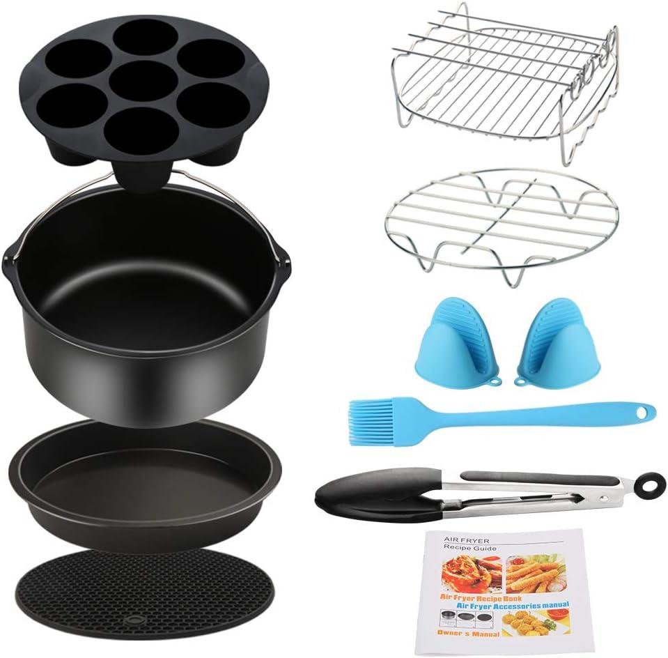 Amazon.com_ Air Fryer Accessories 9PCS for Gowise Gourmia Cozyna Ninja Air Fryer, Fit all 3.7QT - Pizza Pan, Cupcake Pan, Oven Mitts, Skewer Rack, _ Home & Kitchen