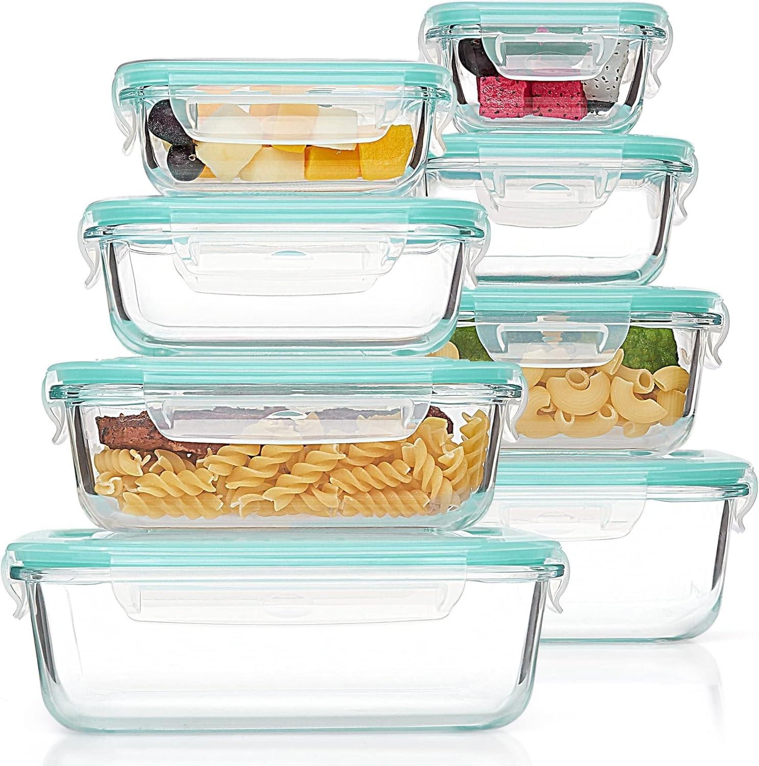 Amazon.com_ Vtopmart 8 Pack Glass Food Storage Containers, Glass Meal Prep Containers, Bento Boxes for Lunch, for Microwave, Oven, Freezer and Dishwasher, BPA Free_ Home & Kitchen