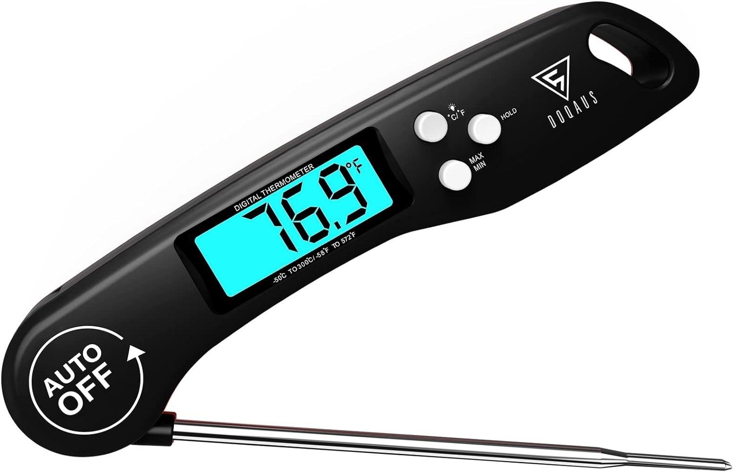 Meat Thermometers, DOQAUS Instant Read Food Thermometer for Cooking, Digital Kitchen Thermometer Probe with Backlight & Reversible Display, _ Amazon.ca_ Home